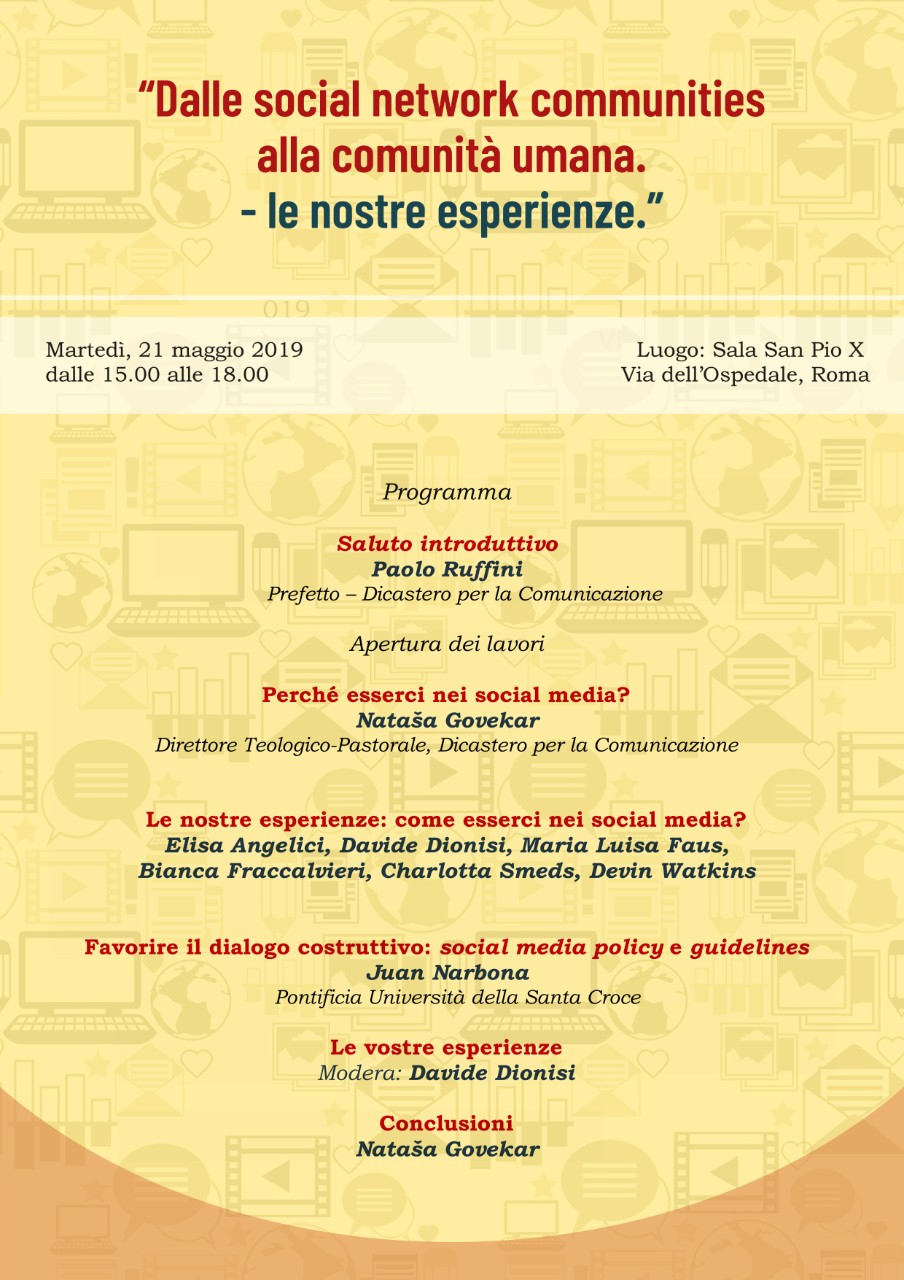Workshop: “Dalle social network communities alla comunità umana – le nostre esperienze”: il programma
